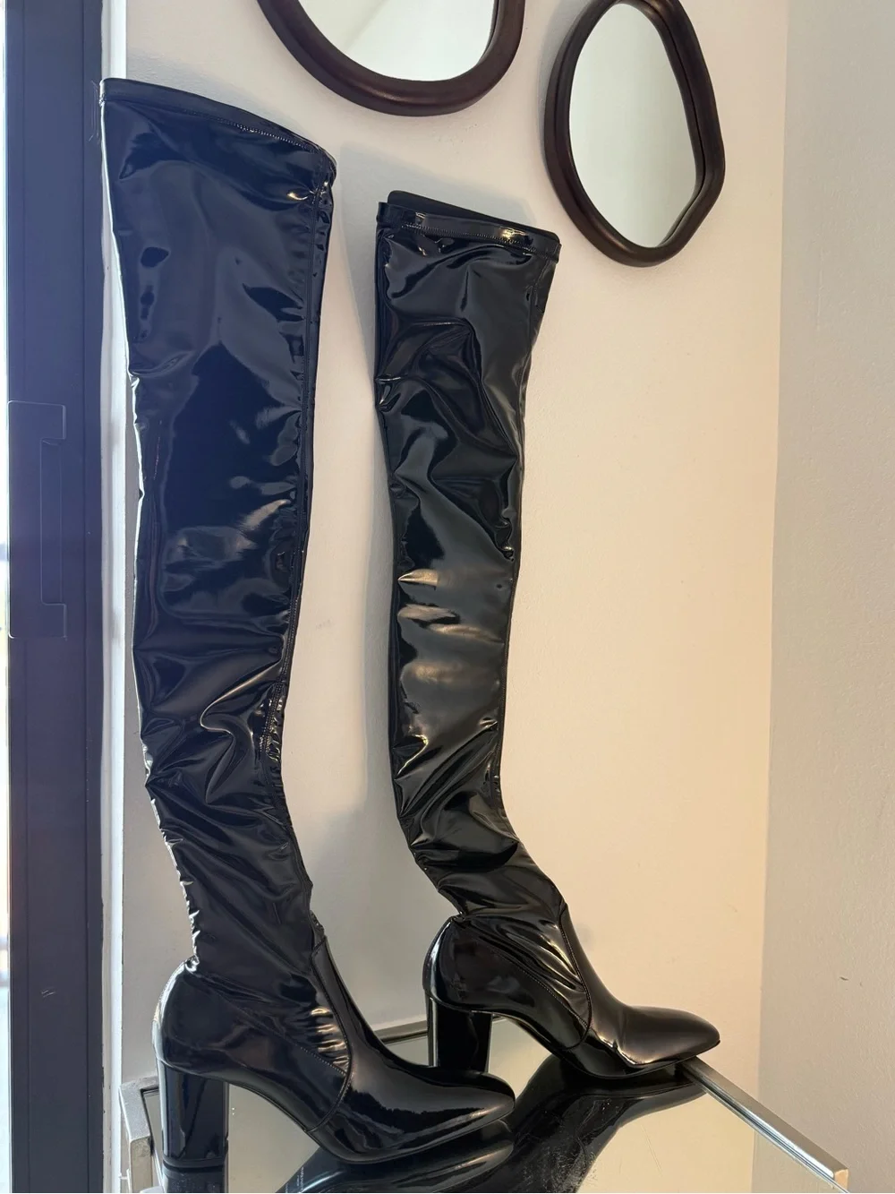 New Saint Laurent Betty Vinyl Over-The-Knee Boots $2,150 41